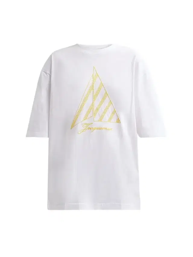 Jacquemus Women's Embroidered Sailboat Cotton T-Shirt - Embroidery Yellow Sails