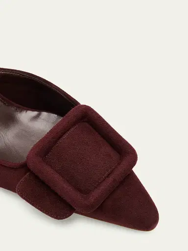 Manolo Blahnik Women's Maysale Buckle 70MM Suede Mules | Thumbnail 3 Manolo Blahnik Women's Maysale Buckle 70MM Suede Mules | Thumbnail 3