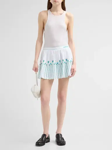Casablanca Women's Floral Stripe Tennis Mini Skirt - Sporty Floral Stripe | Thumbnail 2 Casablanca Women's Floral Stripe Tennis Mini Skirt - Sporty Floral Stripe | Thumbnail 2