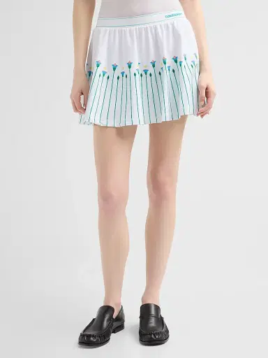 Casablanca Women's Floral Stripe Tennis Mini Skirt - Sporty Floral Stripe | Thumbnail 4 Casablanca Women's Floral Stripe Tennis Mini Skirt - Sporty Floral Stripe | Thumbnail 4