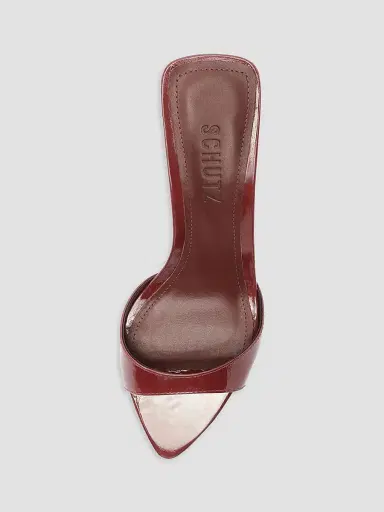 Schutz Women's Elodie 75MM Leather Sandals - Wine Berry | Thumbnail 4