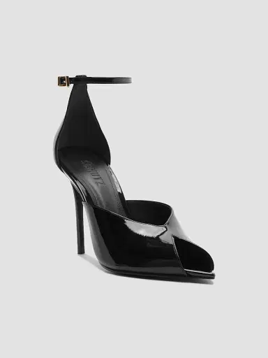 Schutz Women's Ingrid 100MM Patent Leather D'Orsay Sandals - Black | Thumbnail 2