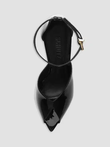 Schutz Women's Ingrid 100MM Patent Leather D'Orsay Sandals - Black | Thumbnail 4