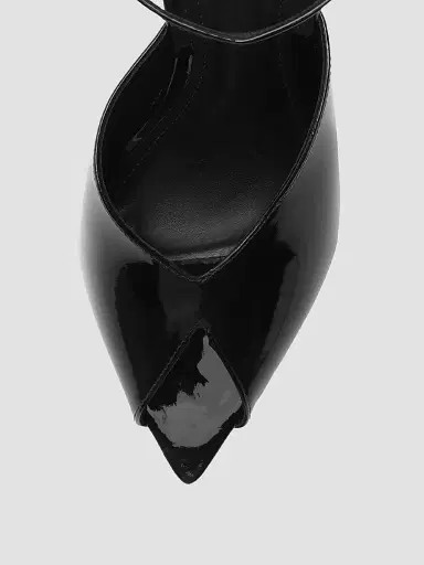 Schutz Women's Ingrid 100MM Patent Leather D'Orsay Sandals - Black | Thumbnail 5