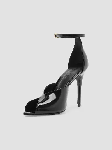 Schutz Women's Ingrid 100MM Patent Leather D'Orsay Sandals - Black | Thumbnail 6