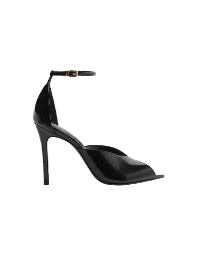 Schutz Women's Ingrid 100MM Patent Leather D'Orsay Sandals - Black | Thumbnail 1