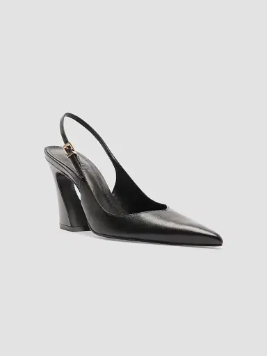 Schutz Women's Lexi 85MM Leather Slingback Pumps - Black | Thumbnail 2