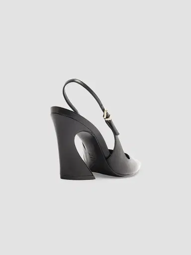Schutz Women's Lexi 85MM Leather Slingback Pumps - Black | Thumbnail 3