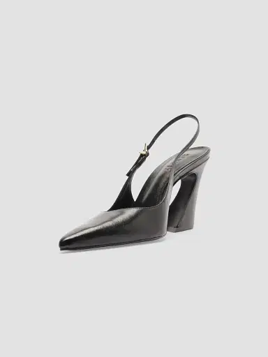 Schutz Women's Lexi 85MM Leather Slingback Pumps - Black | Thumbnail 6