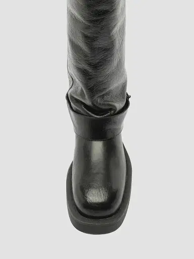 Schutz Women's Patrice Up 40MM Leather Boots - Black | Thumbnail 5