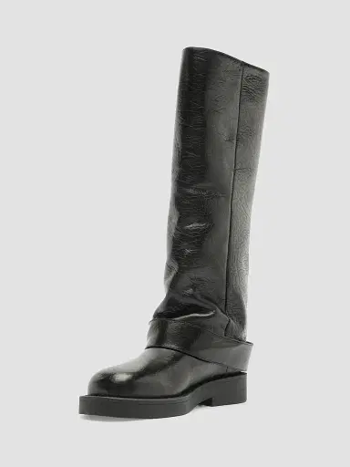 Schutz Women's Patrice Up 40MM Leather Boots - Black | Thumbnail 6