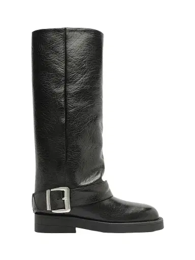 Schutz Women's Patrice Up 40MM Leather Boots - Black | Thumbnail 1