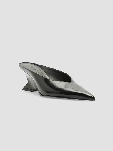 Schutz Women's Siena 65MM Leather Mules - Black | Thumbnail 2