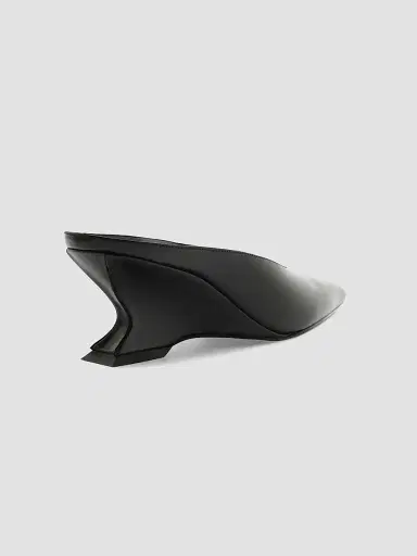 Schutz Women's Siena 65MM Leather Mules - Black | Thumbnail 3