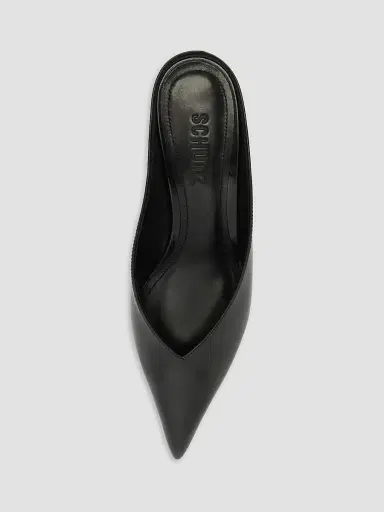 Schutz Women's Siena 65MM Leather Mules - Black | Thumbnail 4