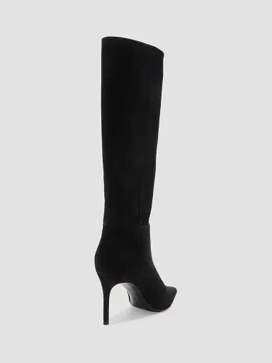 Schutz Women's Mikki 80MM Nubuck Leather Knee-High Boots - Black | Thumbnail 3