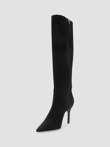 Schutz Women's Mikki 80MM Nubuck Leather Knee-High Boots - Black | Thumbnail 6