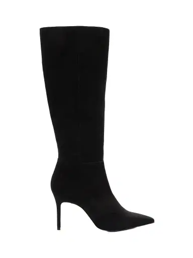 Schutz Women's Mikki 80MM Nubuck Leather Knee-High Boots - Black | Thumbnail 1