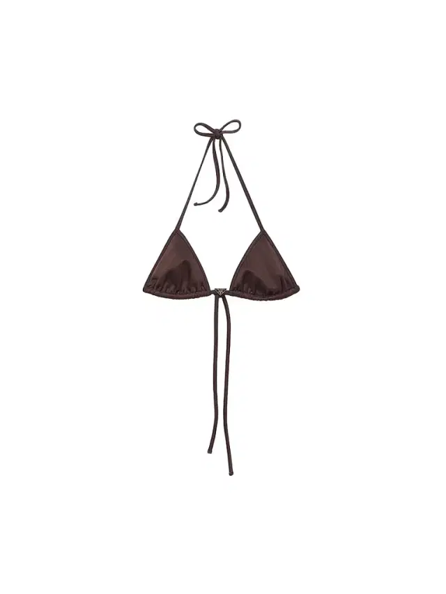 Prada Women's Interlock Fabric Triangle Bikini Top - Brown