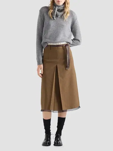 Prada Women's Cashmere Crew-Neck Sweater with Scarf | Thumbnail 2 Prada Women's Cashmere Crew-Neck Sweater with Scarf | Thumbnail 2