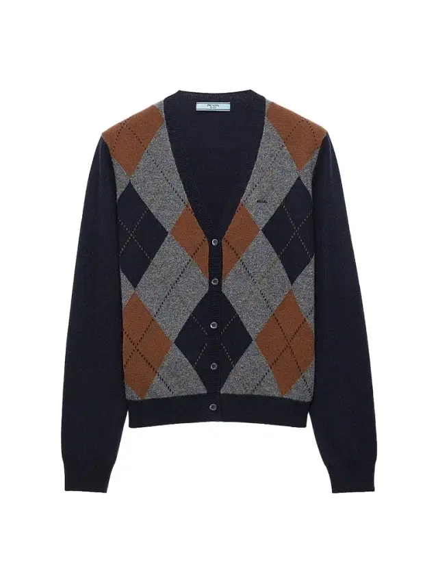 Prada Women's Argyle Cashmere Cardigan - Blue Multi