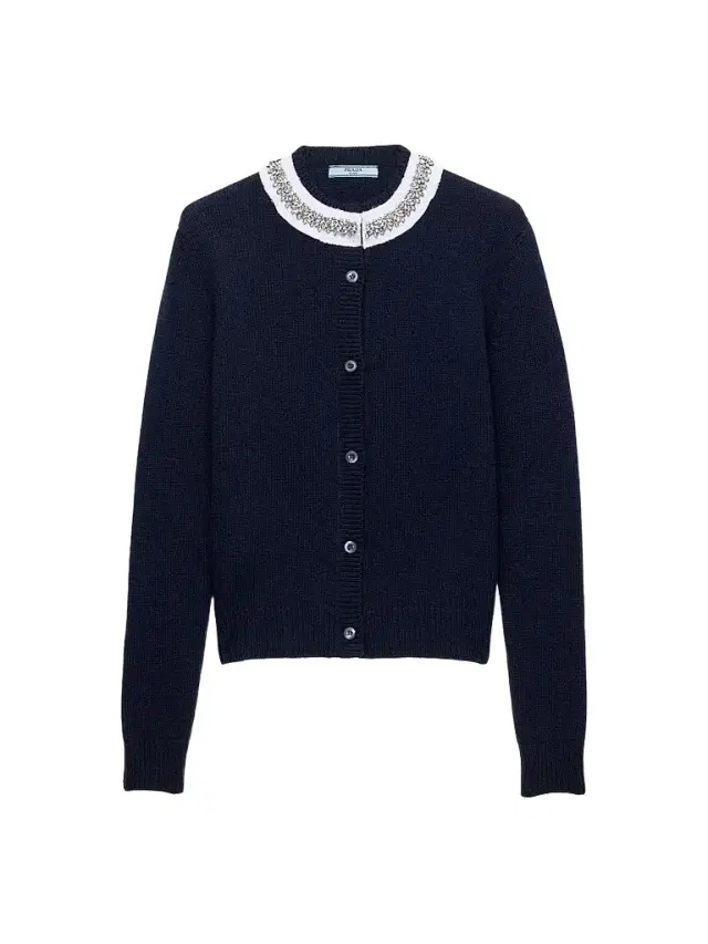 Prada Women's Wool and Cashmere Cardigan - Blue