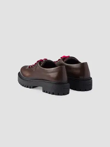 Prada Women's Leather Lace-Up Shoes - Brown | Thumbnail 3