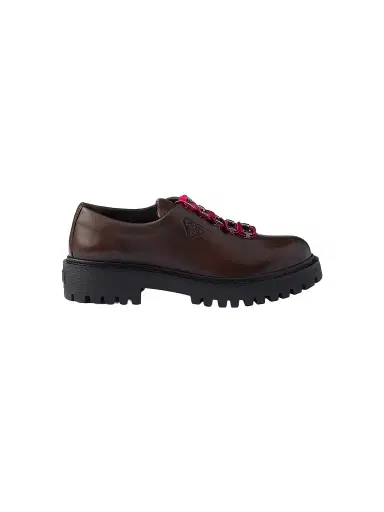 Prada Women's Leather Lace-Up Shoes - Brown | Thumbnail 1