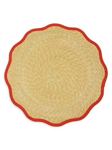 La DoubleJ Straw Cloud Placemats Set of 2 - Solid Orange | Thumbnail 2 La DoubleJ Straw Cloud Placemats Set of 2 - Solid Orange | Thumbnail 2