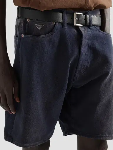 Prada Men's Denim Bermuda Shorts - Blue | Thumbnail 6