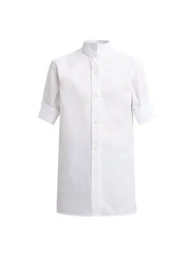 Maison Margiela Women's Snap-Button Short-Sleeve Cotton Shirt | Thumbnail 1