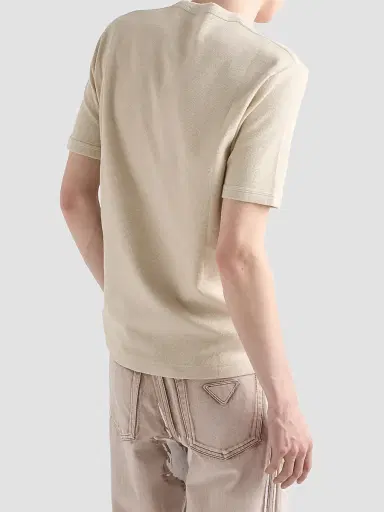 Prada Men's Cotton T-Shirt - Beige Khaki | Thumbnail 5