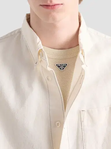Prada Men's Cotton T-Shirt - Beige Khaki | Thumbnail 6