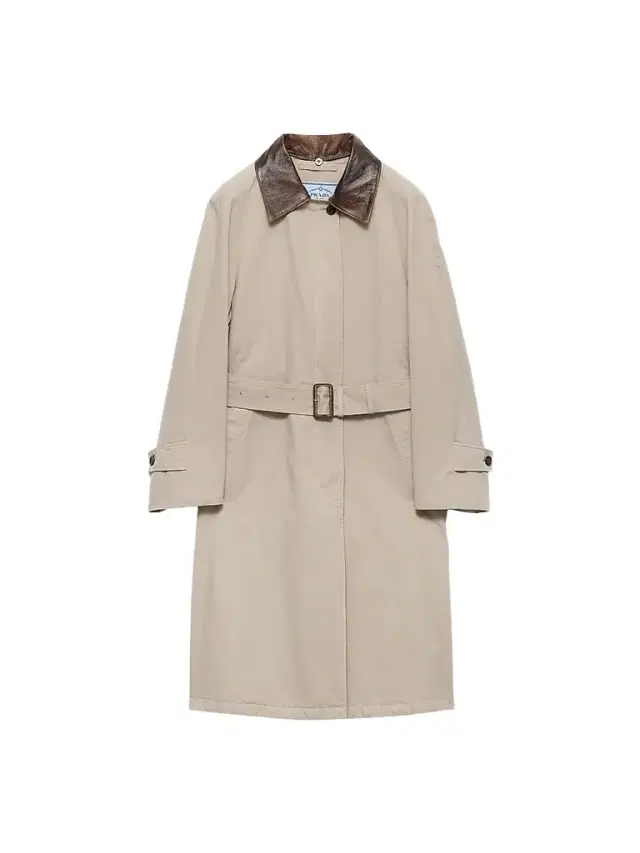 Prada Women's Single-Breasted Old Poplin Coat - Beige Khaki