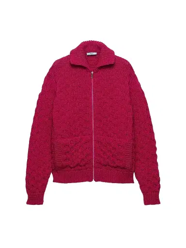 Prada Women's Wool Cardigan - Dark Pink | Thumbnail 1