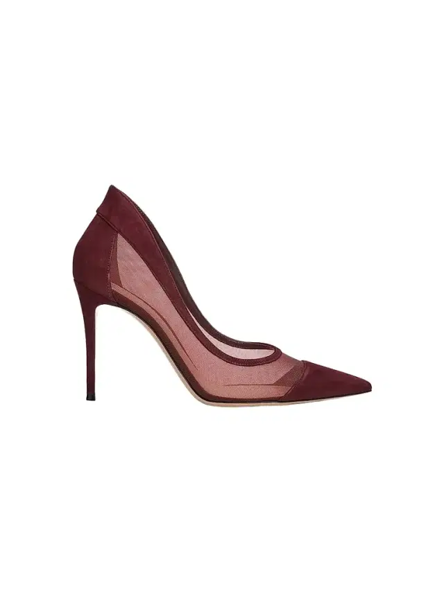 Gianvito Rossi Women's 95MM Mesh & Suede Pumps - Dark Red