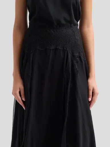Dolce & Gabbana Women's Lace-Trim Silk-Cotton Midi Skirt | Thumbnail 5