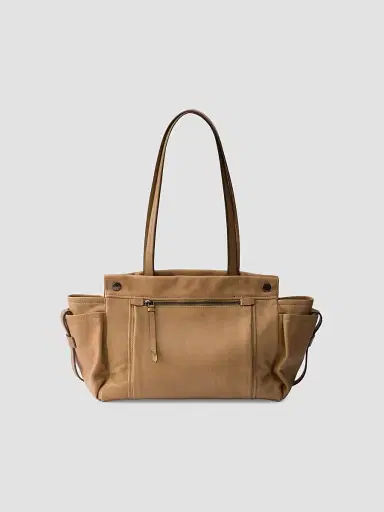 Prada Women's Route Large Leather Tote Bag - Beige Khaki | Thumbnail 4