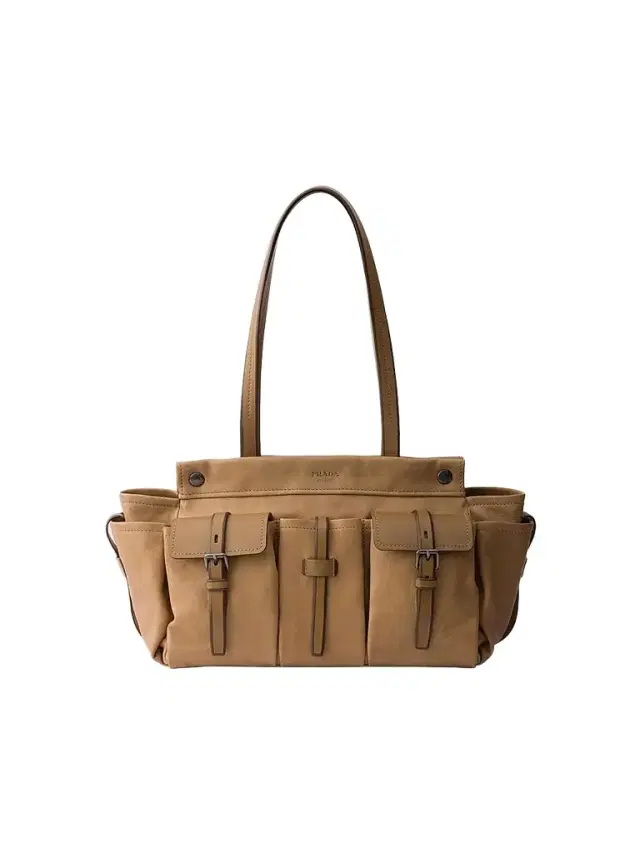 Prada Women's Route Leather Tote Bag - Beige Khaki