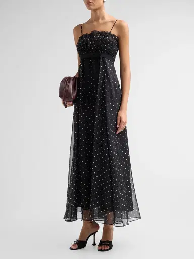 Zimmermann Women's Frill Pleated Maxi Dress - Black Dot - Size 10 | Thumbnail 4 Zimmermann Women's Frill Pleated Maxi Dress - Black Dot - Size 10 | Thumbnail 4