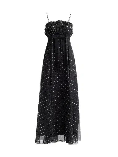 Zimmermann Women's Frill Pleated Maxi Dress - Black Dot - Size 10 | Thumbnail 1 Zimmermann Women's Frill Pleated Maxi Dress - Black Dot - Size 10 | Thumbnail 1