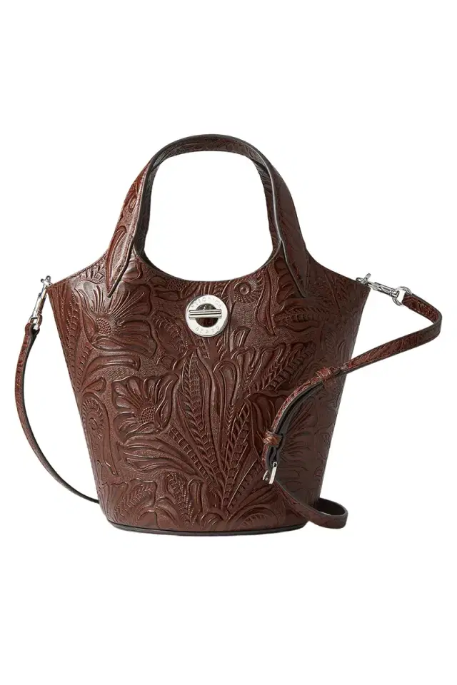 Veronica Beard Anchor Bag - Brown Embossed