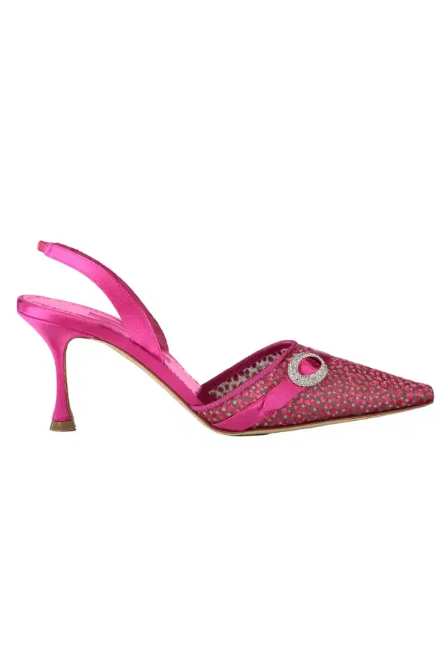 Manolo Blahnik Zutosli Slingback 70 - Bright Pink