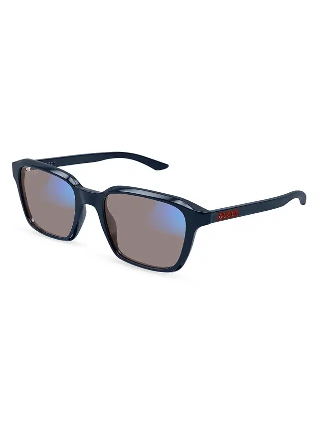 Gucci Men's Flag 52MM Square Sunglasses - Blue