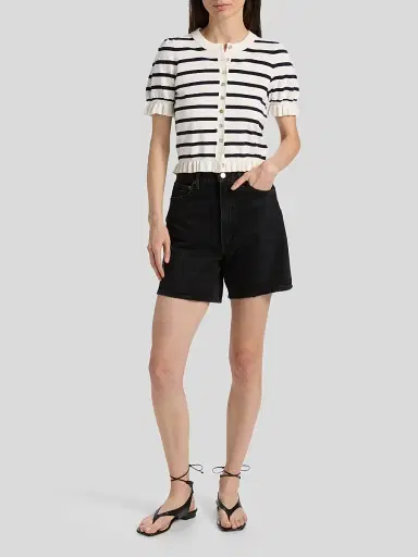 RAILS Women's Lora Striped Ruffle-Trim Cardigan - Navy Stripe | Thumbnail 2