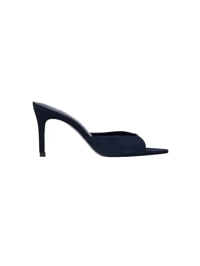 Black Suede Studio Women's Brea 80MM Suede Mules - Midnight Blue Suede - Size 12
