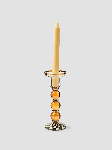 MacKenzie-Childs Courtly Check Large Glass Candlestick Holder | Thumbnail 2 MacKenzie-Childs Courtly Check Large Glass Candlestick Holder | Thumbnail 2