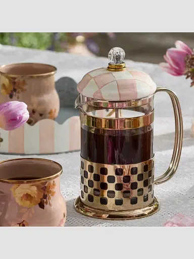 MacKenzie-Childs Rosy Check French Press | Thumbnail 4