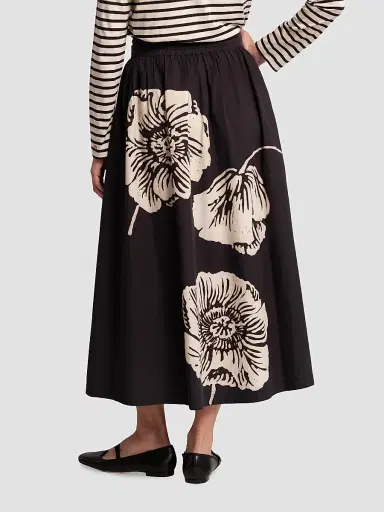 Frances Valentine Women's Phoebe Floral Cotton Midi Skirt | Thumbnail 2 Frances Valentine Women's Phoebe Floral Cotton Midi Skirt | Thumbnail 2