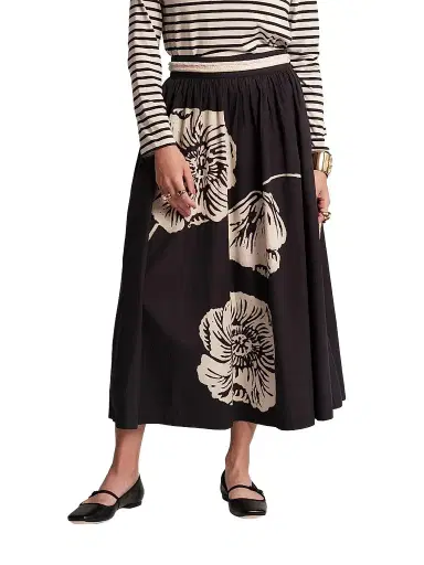 Frances Valentine Women's Phoebe Floral Cotton Midi Skirt | Thumbnail 1 Frances Valentine Women's Phoebe Floral Cotton Midi Skirt | Thumbnail 1